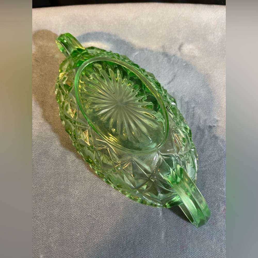 Imperial Glass Uranium 2 Handled Footed Relish Dish - Picture 4 of 4